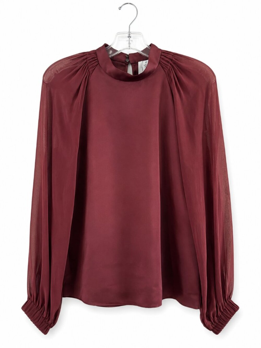 DAY Birger et Mikkelsen for Indin Hilos Burgundy Satin Blouse – Size L